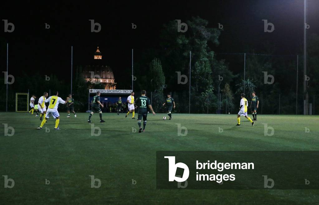 Exhibition game between the Vatican City football team and the former football players of the Borussia VfL 1900 Mnchengladbach, Roma, Italy, 2015 (photo)