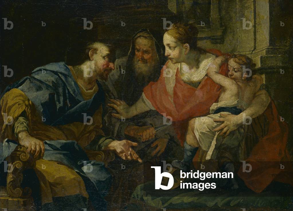 Young Moses despising the Pharaoh (Mosè fanciullo sprezzator di faraone), by Vittoria Ligari, XVIII century, oil on canvas, 42 x 59 cm
