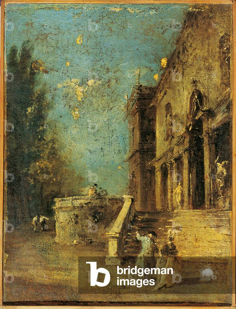 Architectural Capriccio with an Atrium of a Villa, 18th Century, oil on canvas