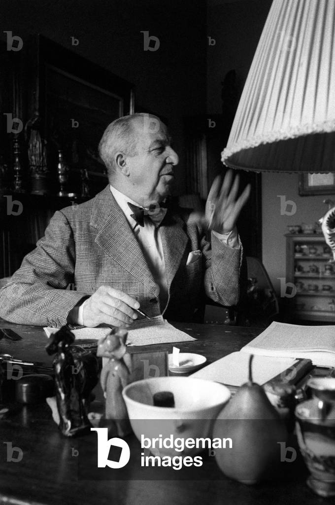 Aldo Palazzeschi at the desk