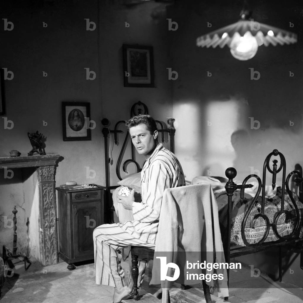 Marcello Mastroianni in the film Doctor and the Healer, Italy, 1957 (b/w photo)