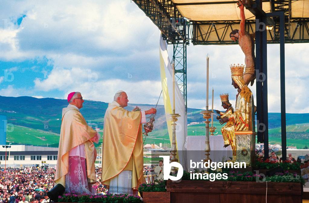 Pope John Paul II and Giuseppe Vairo, Potenza, Italy