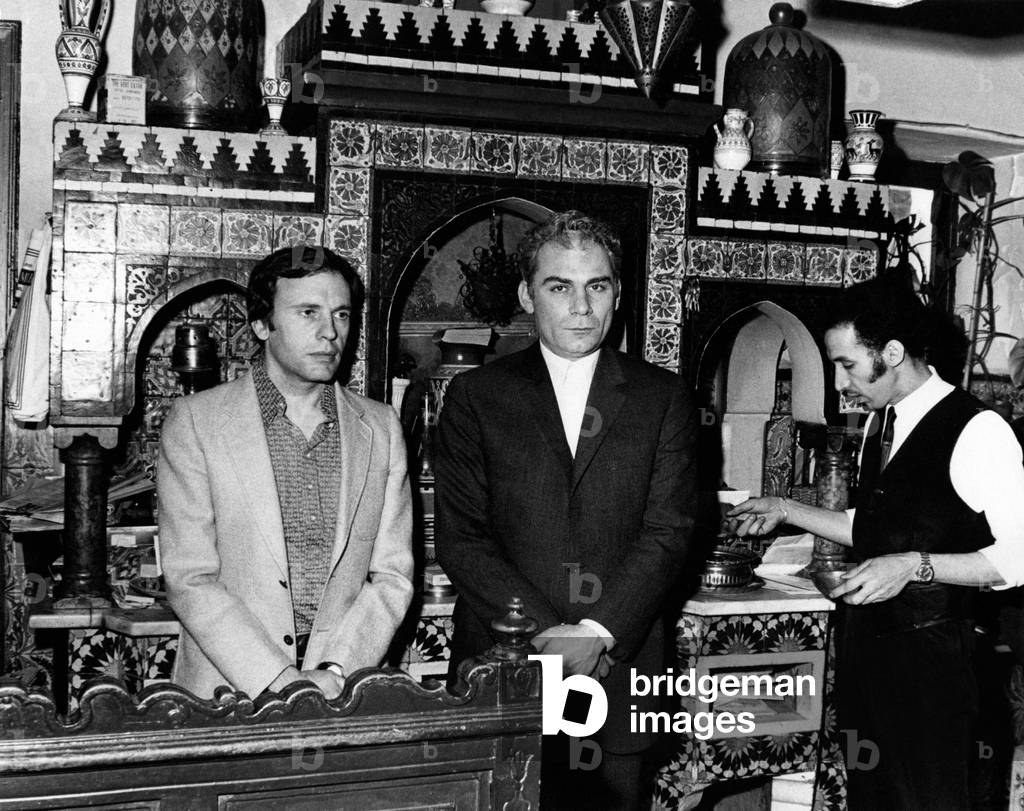 Jean-Louis Trintignant and Gian Maria Volontè on the set of the film Plot