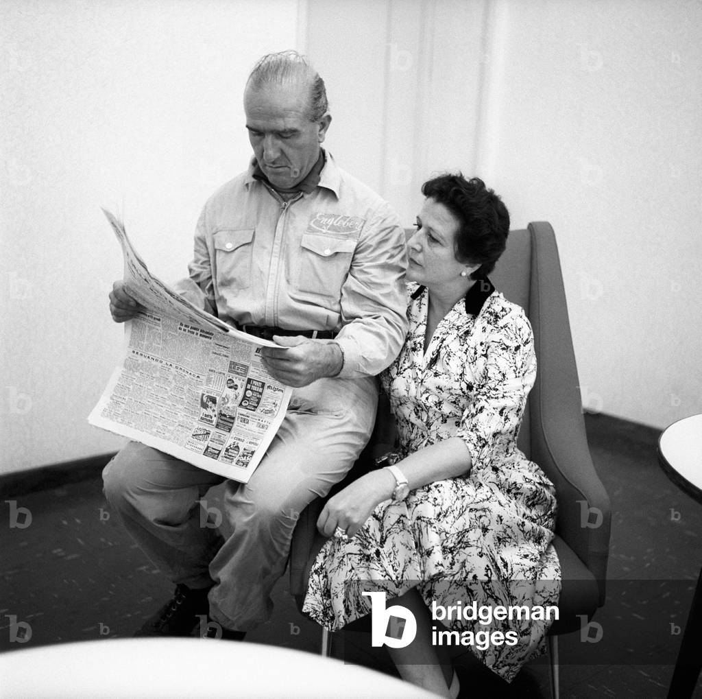 Karl Kling reading a newspaper