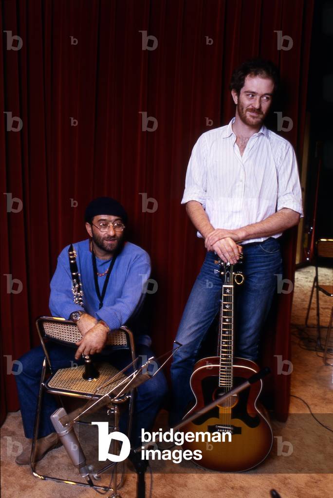 Lucio Dalla and Francesco De Gregori in the Stone Castle Studios, Carimate, Italy