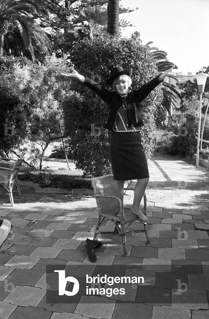 Caterina Caselli in Sanremo, Italy, 1966 (b/w photo)