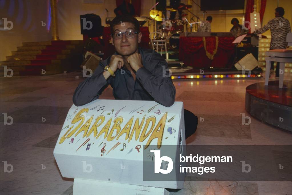 Enrico Papi presenting Sarabanda, Italy