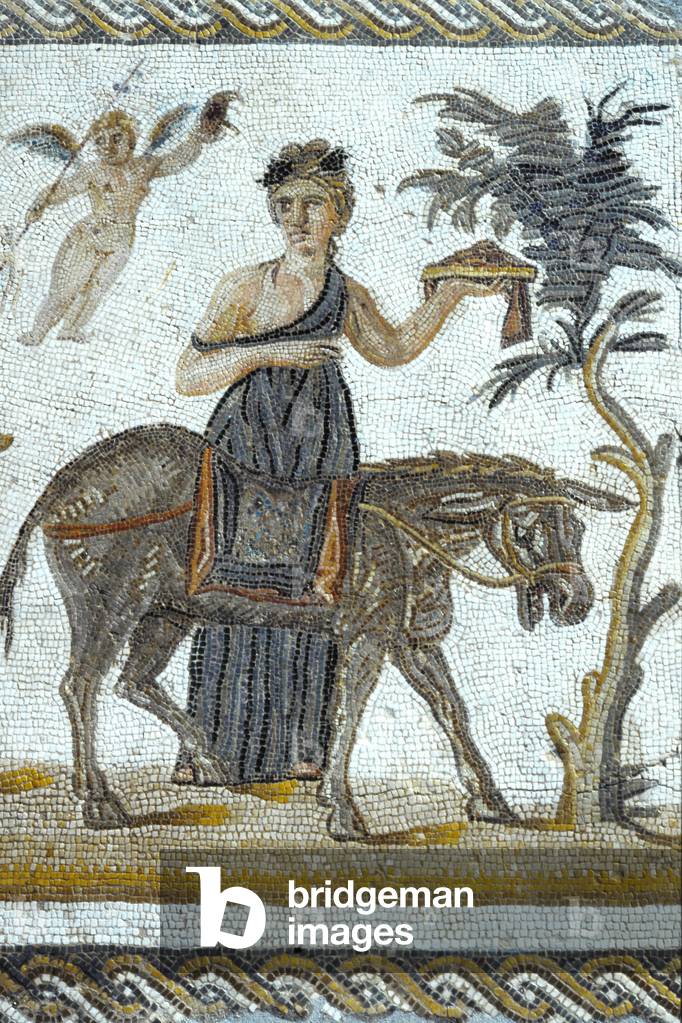 Young Girl, Cupid and Mule (mosaic)