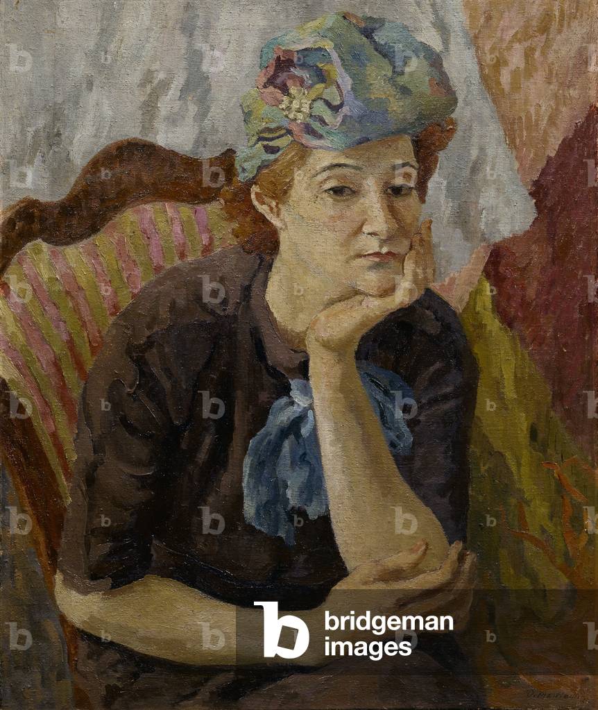 Portrait of Adriana Pincherle (Ritratto di Adriana Pincherle), by Onofrio Martinelli, 1943, 20th century, oil on canvas