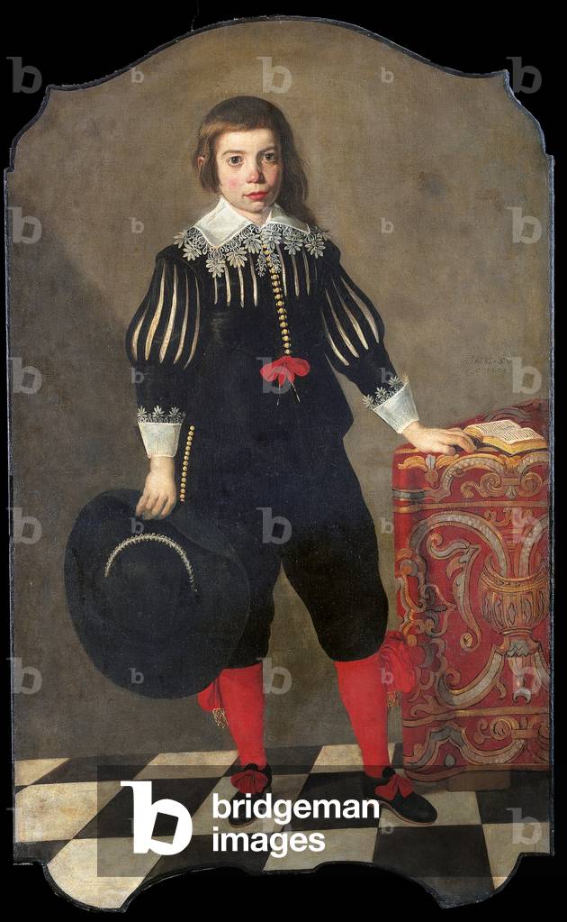 Portrait of a Boy with a Hat, by Unknown Northern European artist, ca. 1633, 17th Century, oil on canvas, 149 x 90 cm