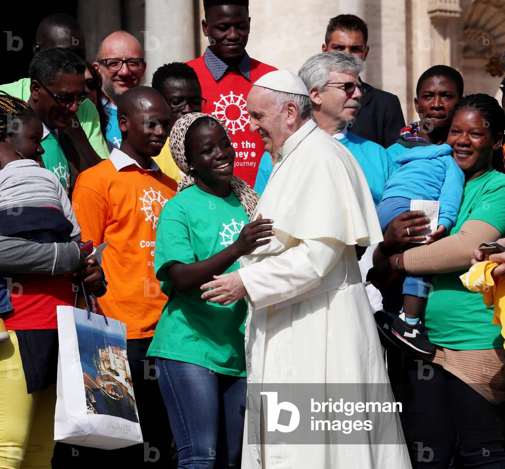 Pope Francis and Michel Roy, Holy See, 2017 (photo)