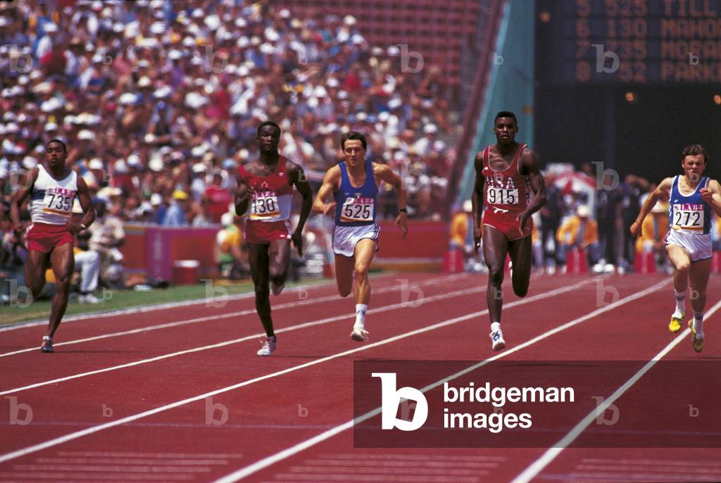 Carl Lewis with Stefano Tilli, 1984 (photo)