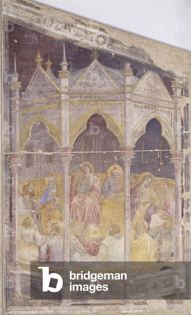 Death of the Virgin and Pentecost, by Jacopo da Verona, 14th century, fresco.