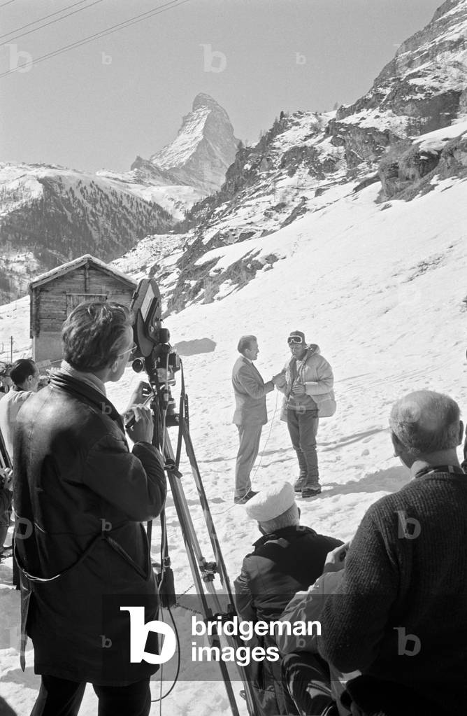 Walter Bonatti during an interview after his last climbing, Zermatt, Switzerland