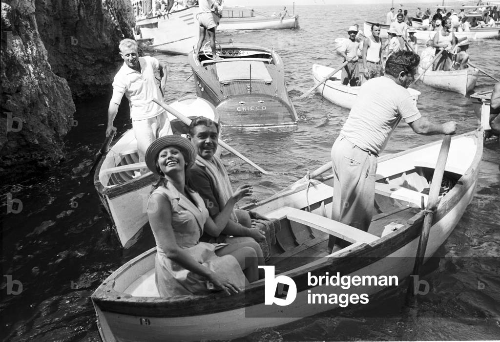 Sophia Loren with Clark Gable, 1959 (b/w photo)