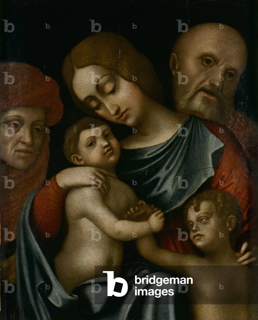 Holy Family with S.Elizabeth and the Infant S.John (Sacra Famiglia con S.Elisabetta e S.Giovannino), by Gian Francesco Tura, 16th Century, oil on board