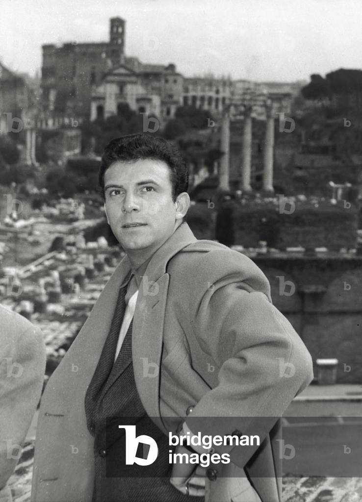 Anthony Franciosa at the Roman Forum, 1958 (b/w photo)