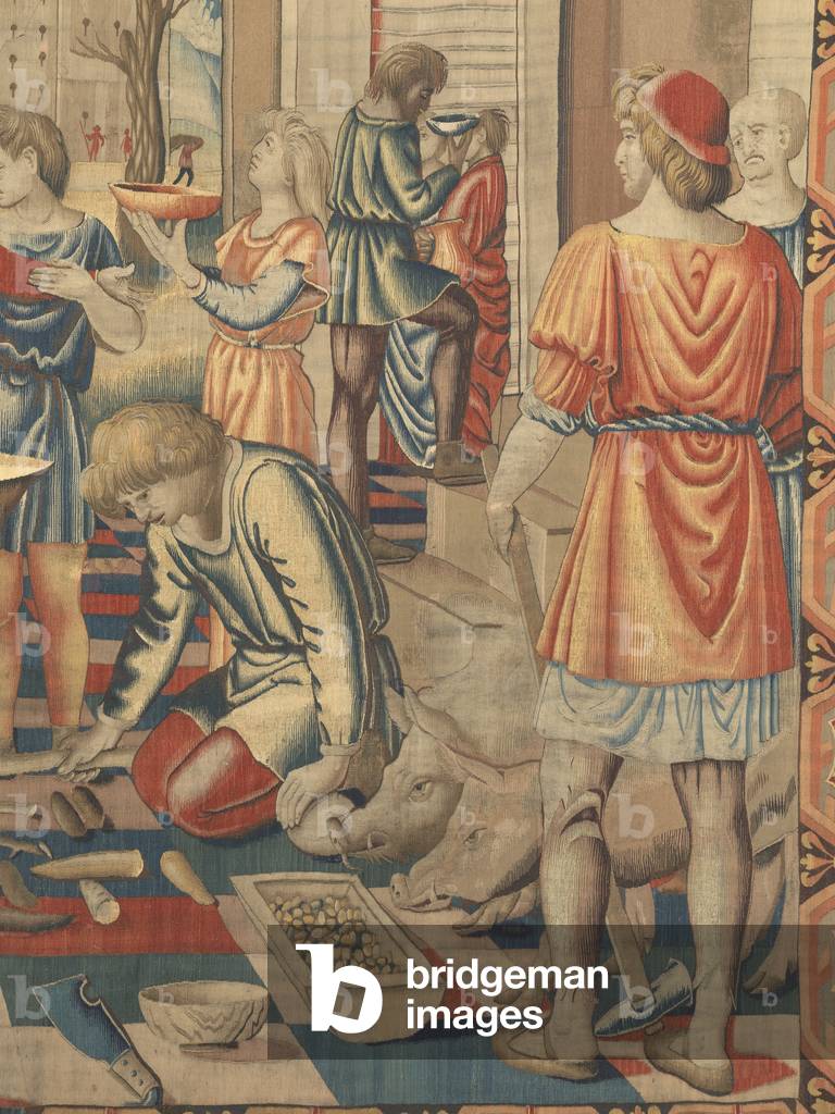 December (Dicembre), by Benedetto da Milano upon drawing by Bramantino, c. 1503-1508, 16th century (tapestry)