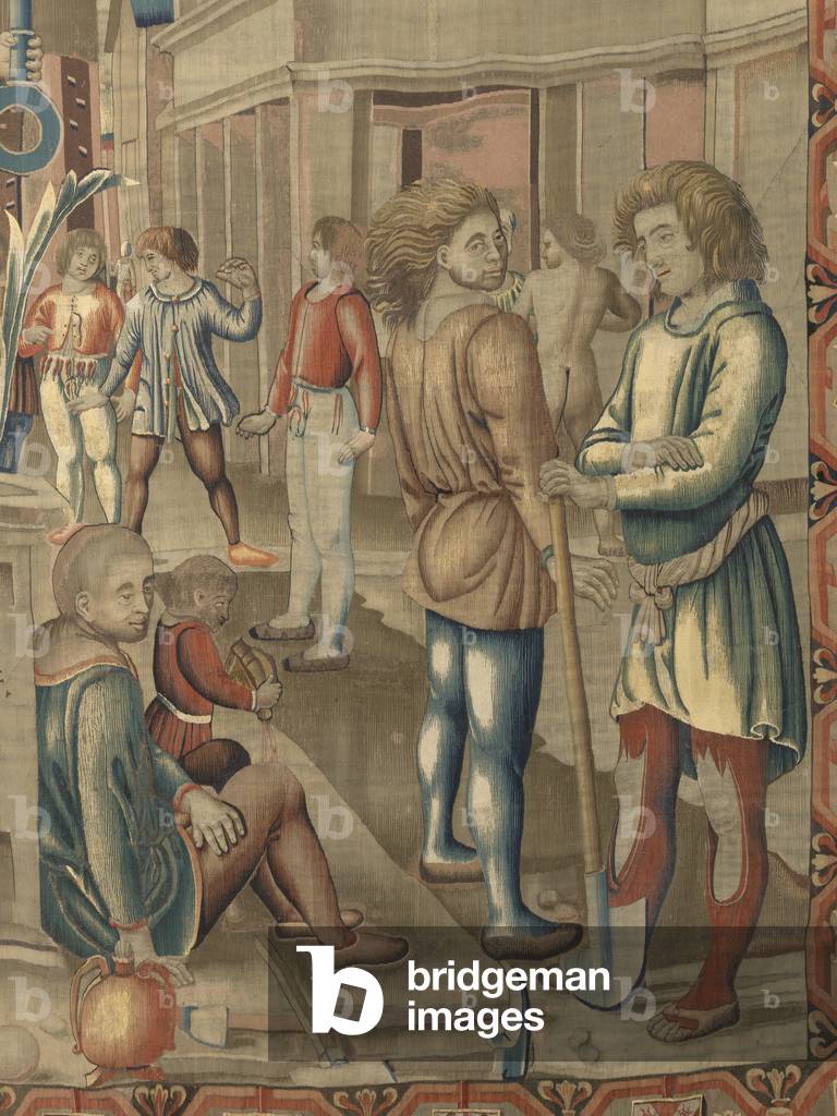 January (Gennaio), by Benedetto da Milano upon drawing by Bramantino, c. 1503-1508, 16th century (tapestry)