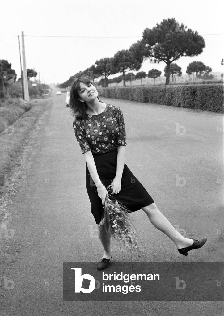 Stefania Sandrelli posing, Italy, 1964 (b/w photo)