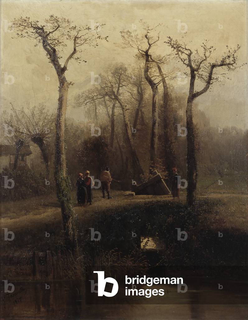 View Taken Around Milan or Surroundings of Milan, 1867 (oil on canvas)