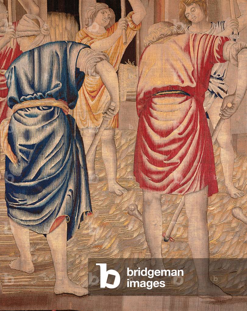 Months. July (I mesi Trivulzio. Luglio), by Benedetto from Milan, from a cardboard by Bartolomeo Suardi, better known as Bramantino, 1504 - 1509, 16th Century, woll and silk tapestry, with a warp made of 6 threads per cm