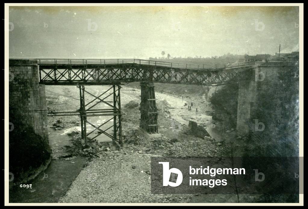The road bridge Feltre-Belluno destroyed, Belluno, Italy