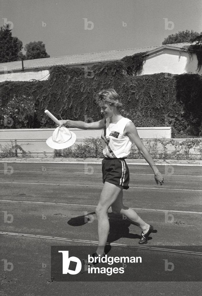 Australian athlete walking