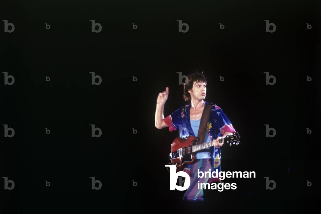 Mick Jagger pointing his finger up, Turin, Italy