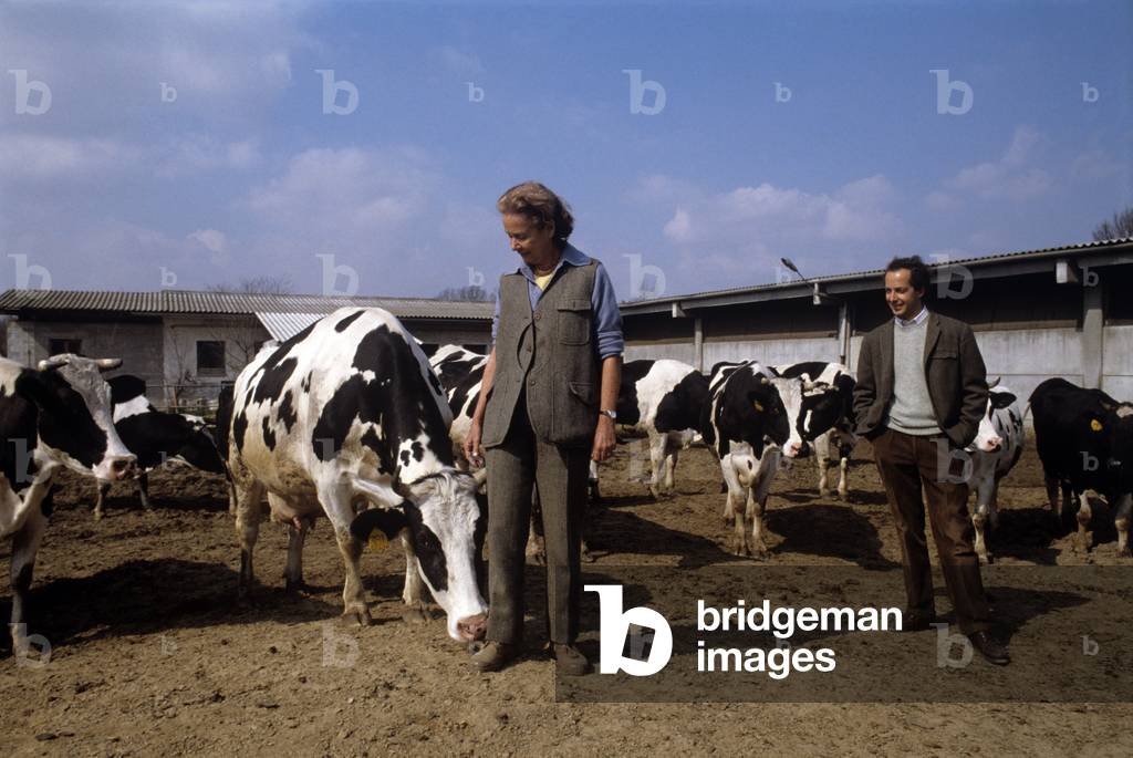 Giulia Maria Crespi with her son