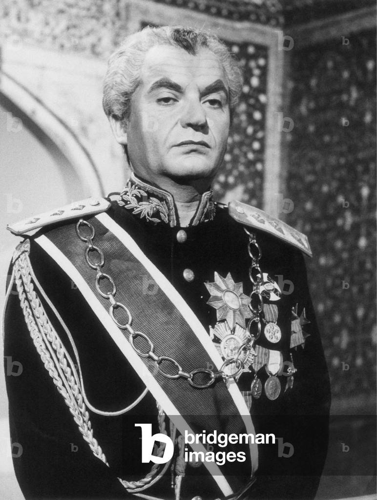 Alighiero Noschese imitating the Shah of Iran Mohammad Reza Pahlavi, Italy