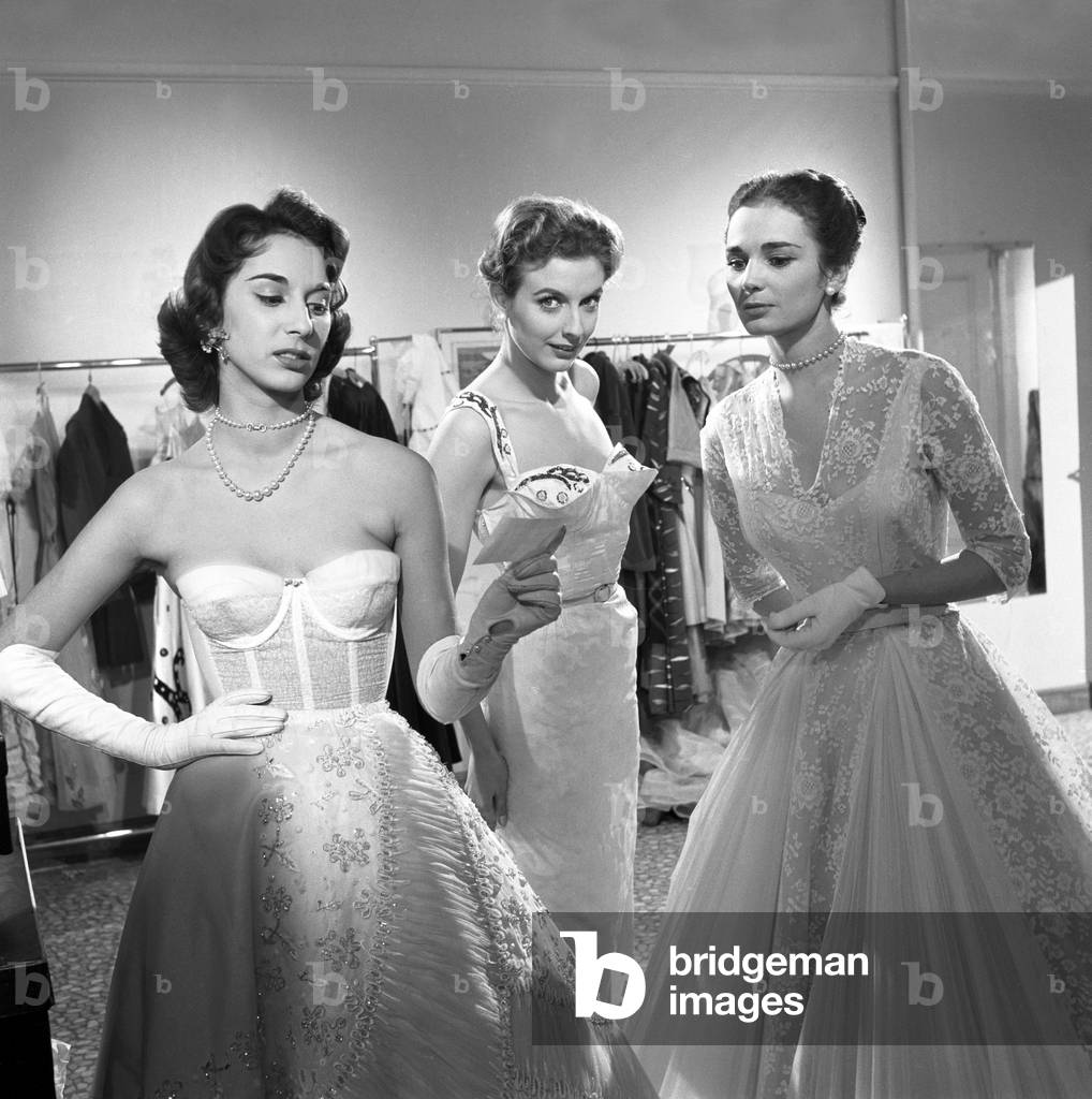 Madeleine Fisher, Anna Maria Pancani, Eleonora Rossi Drago in a scene from the film 'The Girlfriends', Italy, 1955 (b/w photo)