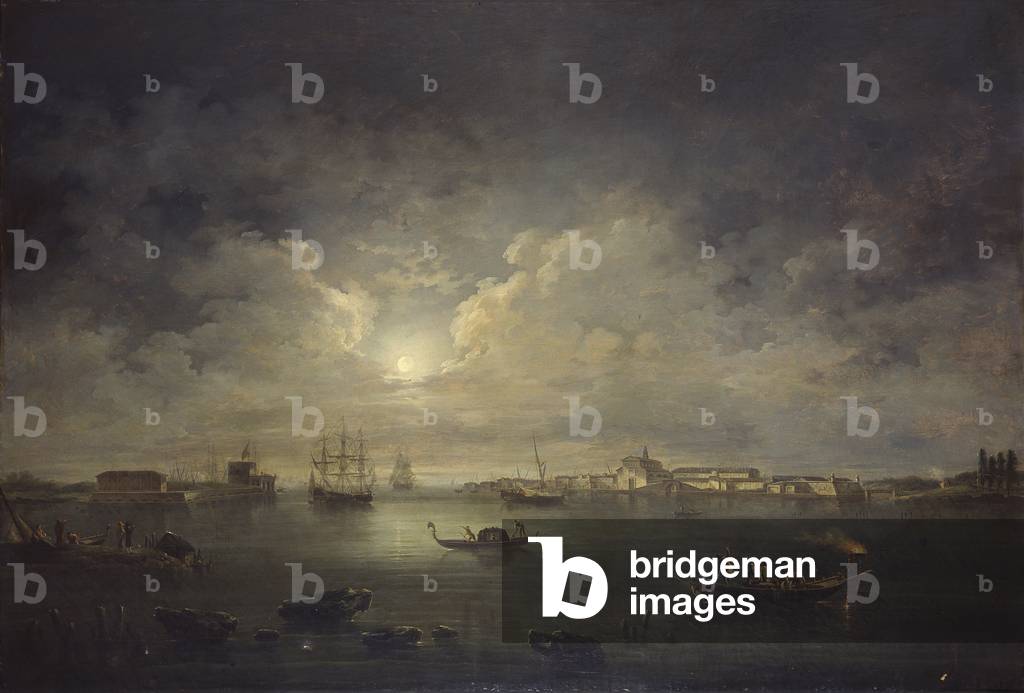 Malamocco Harbour, 1813 (oil on canvas)