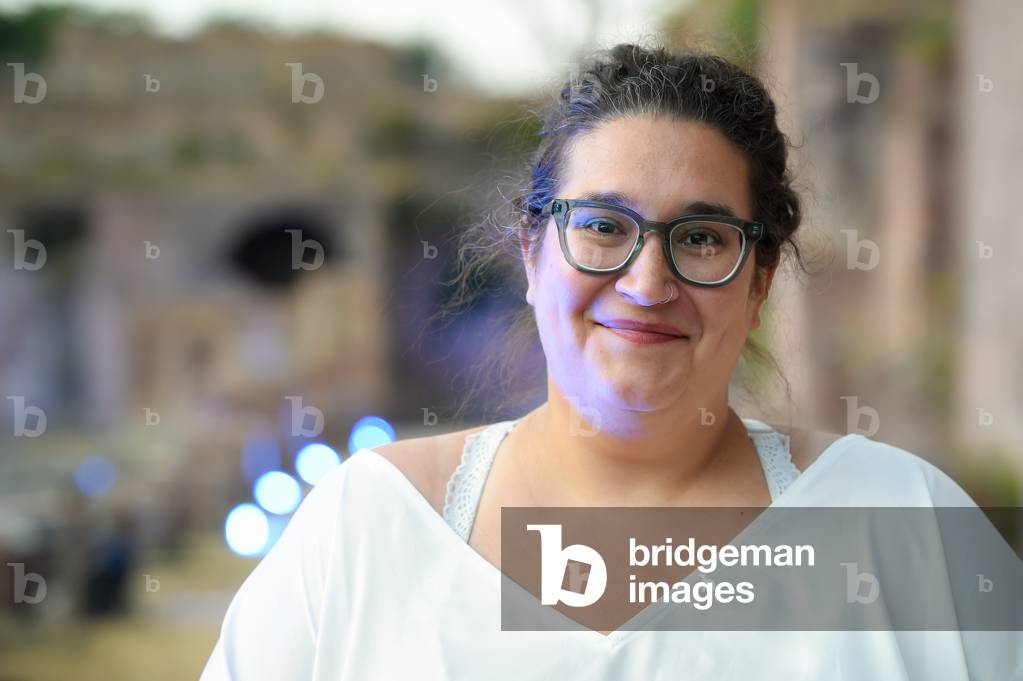 The American writer Carmen Maria Machado at the XX edition of the International Literature Festival of Rome entitled 'Reading the world', in the new setting of the Palatine Stadium,  Rome (Italy), July 21st, 2021 (photo)