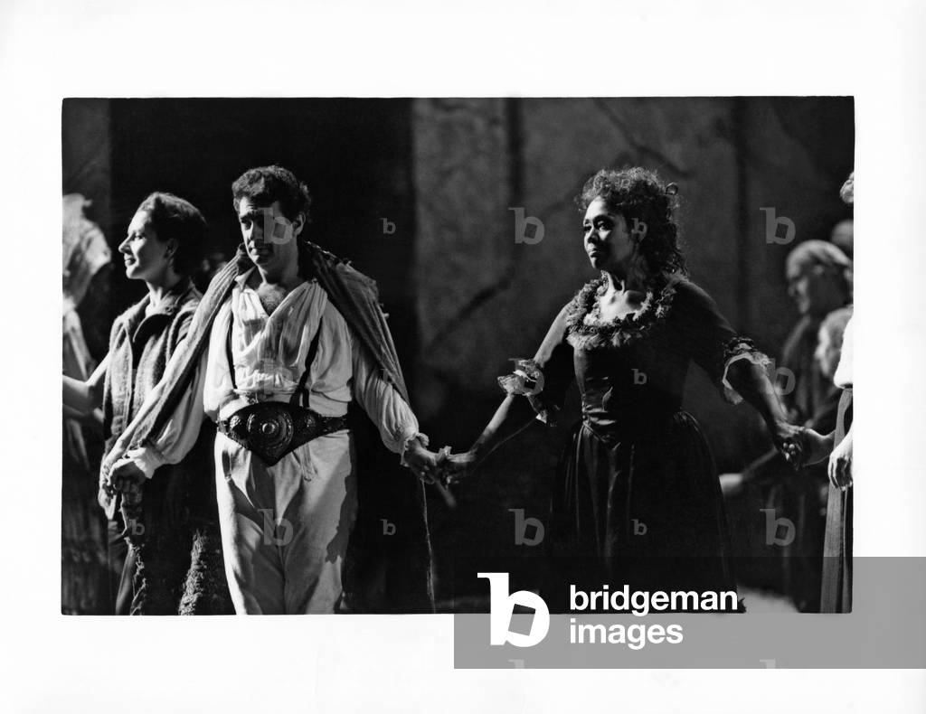 Shirley Verrett and Placido Domingo in 'Carmen', 1980 (b/w photo)