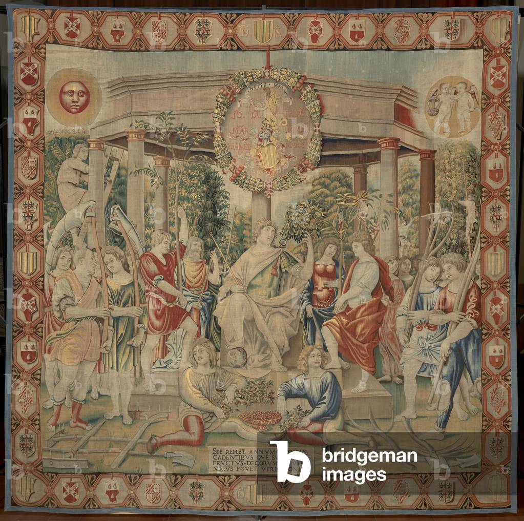 May (Maggio), by Benedetto da Milano upon drawing by Bramantino, c. 1503-1508, 16th century (tapestry)