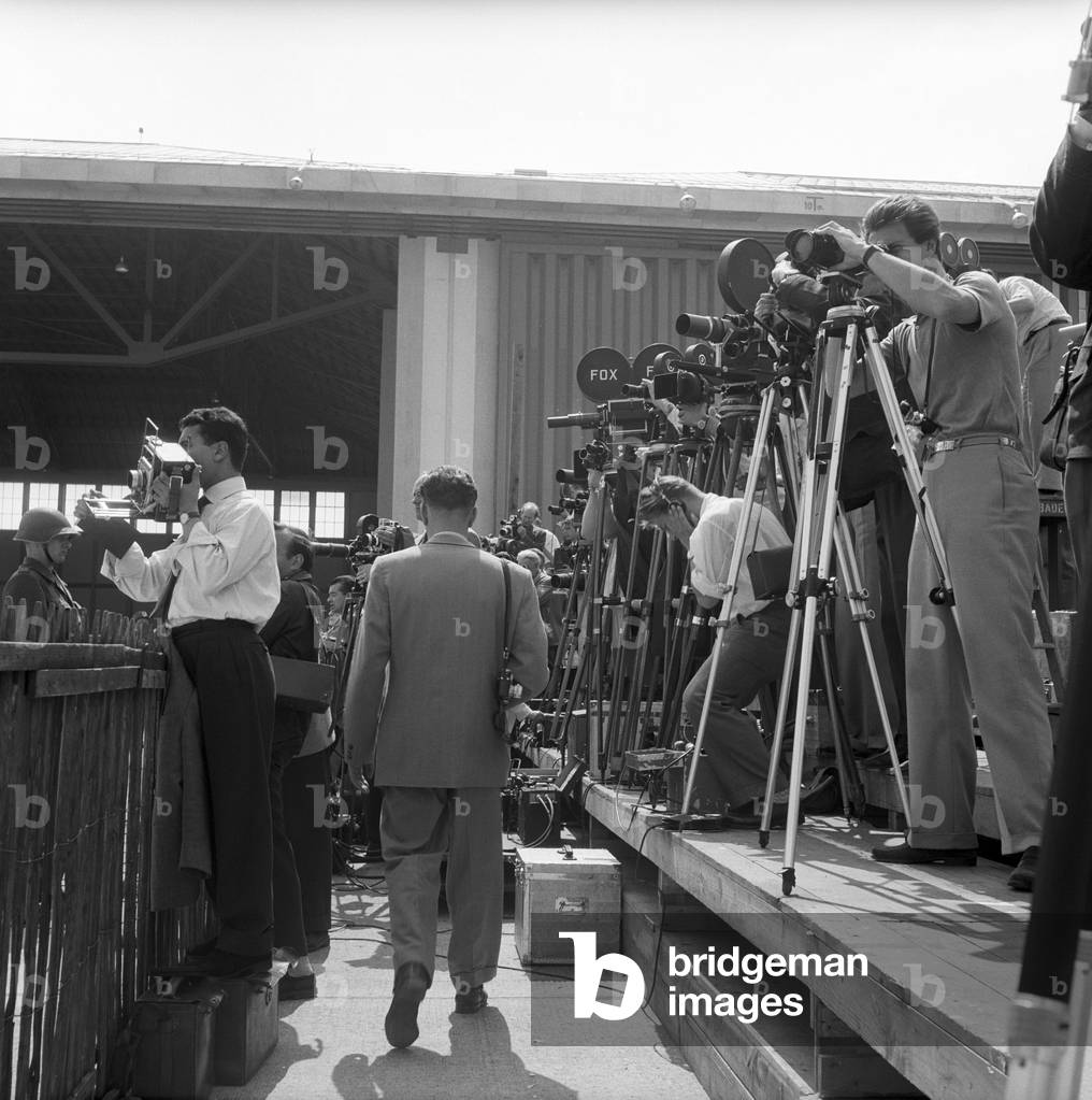 Journalists and cameramen at the Geneva Summit, Geneva, Switzerland