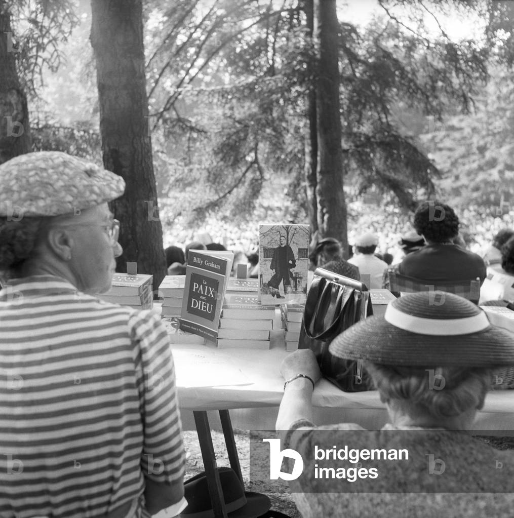 Women listening to a sermon of Billy Graham in Geneva, Geneva, Switzerland