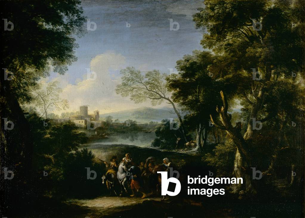 Rural Scene (Scena campestre), by Giovan Battista Cimaroli, 18th Century, oil on canvas