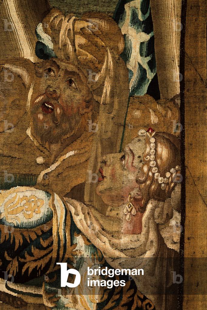 Samson's Stories. The fall of the Temple, by Antwerp Manifacture, Philip Wauters, 1680, 17th Century, woll and silk tapestry, with a warp made of 5 threads per cm