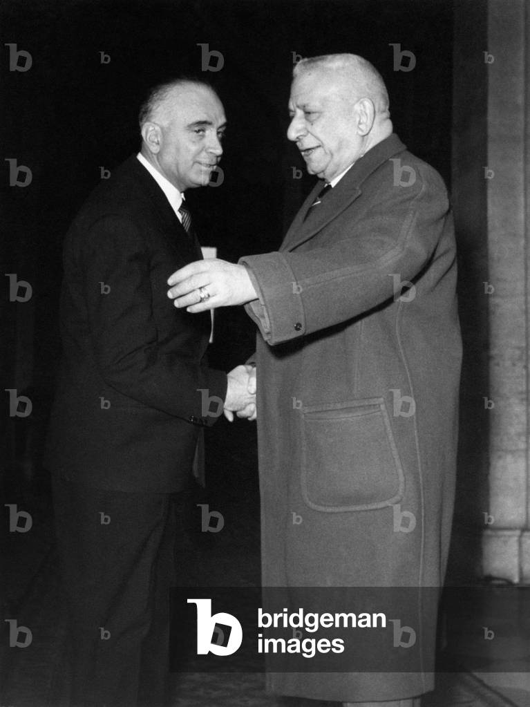 Raffaele De Caro with Mario Scelba, Italy, 1955