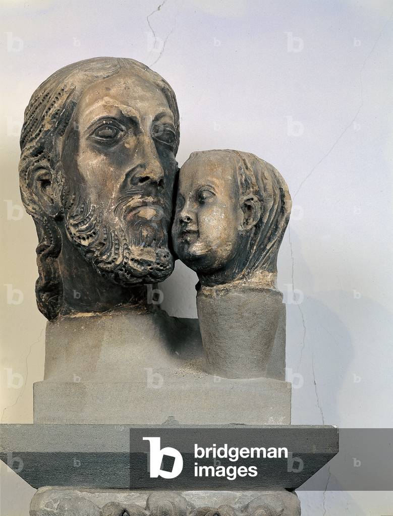 Head of Christ and head of the Animula of the Virgin, 1296 - 1310 (marble)