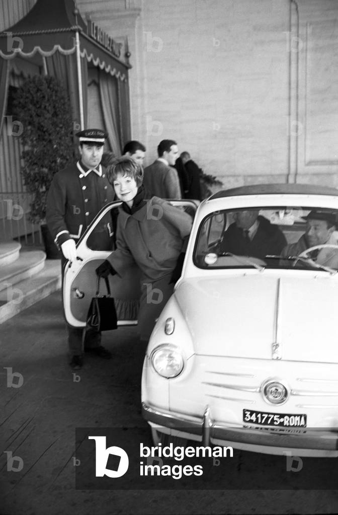 Shirley MacLaine in Rome, Italy, 1961 (b/w photo)