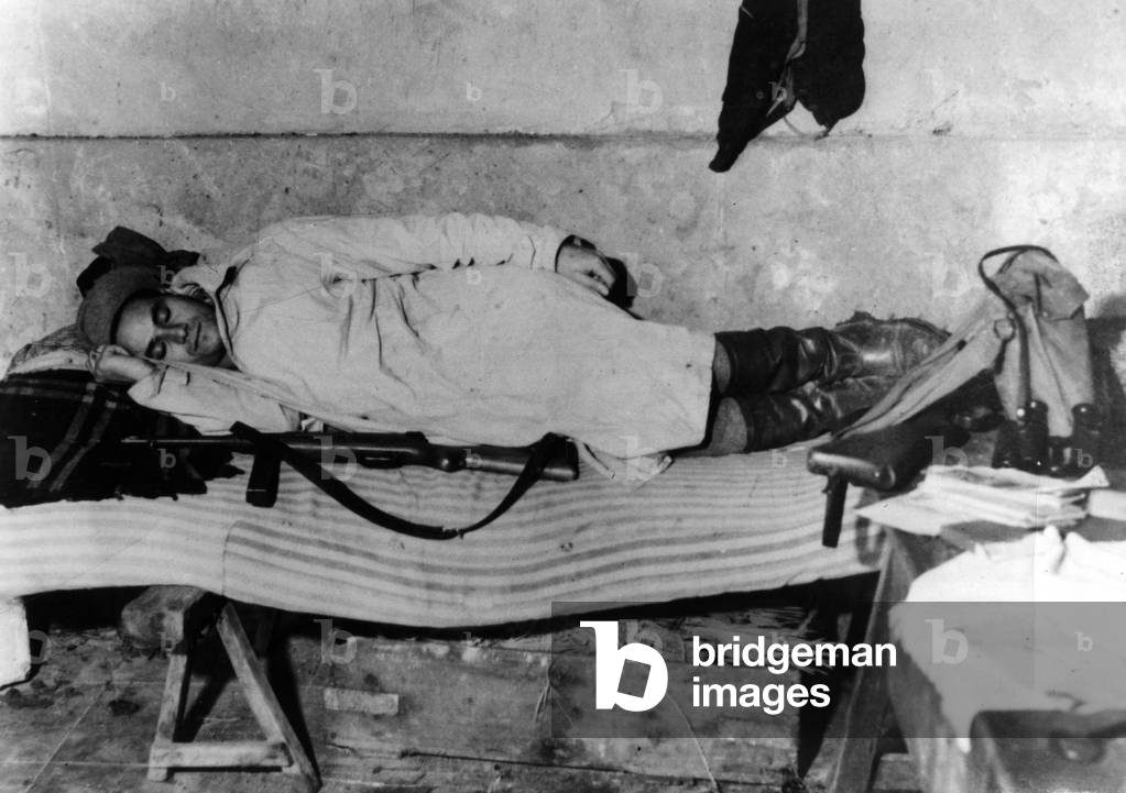 Salvatore Giuliano sleeping next to his shotgun