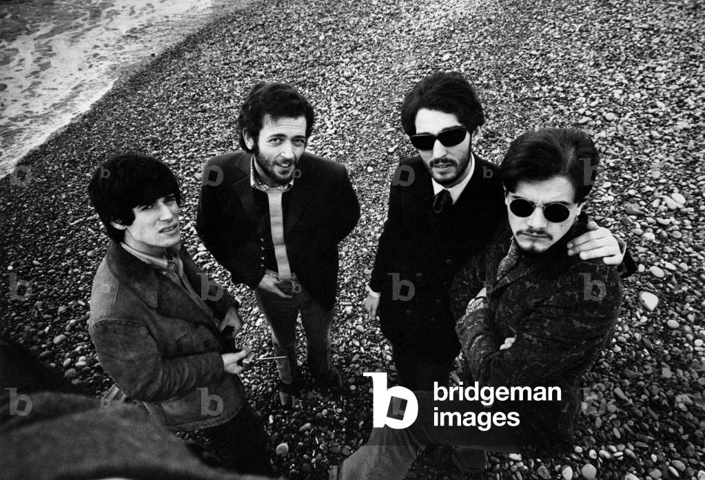 Enrico Maria Papes, Giacomo Di Martino, Sergio Di Martino and Francesco Marsellaof the band I Giganti by the sea