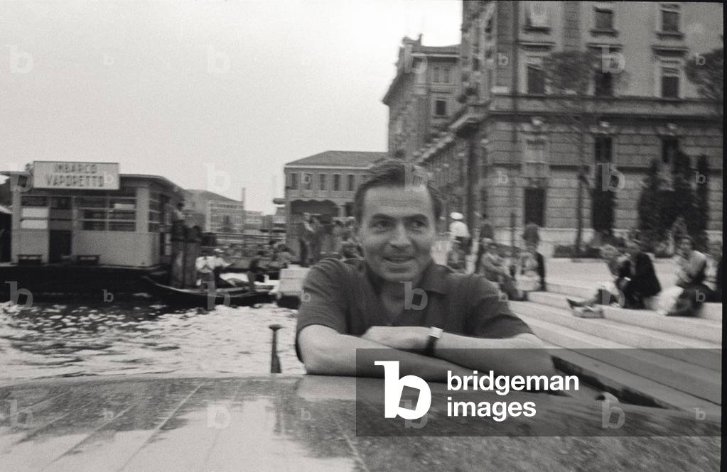 James Mason at the lagoon, 1956 (b/w photo)