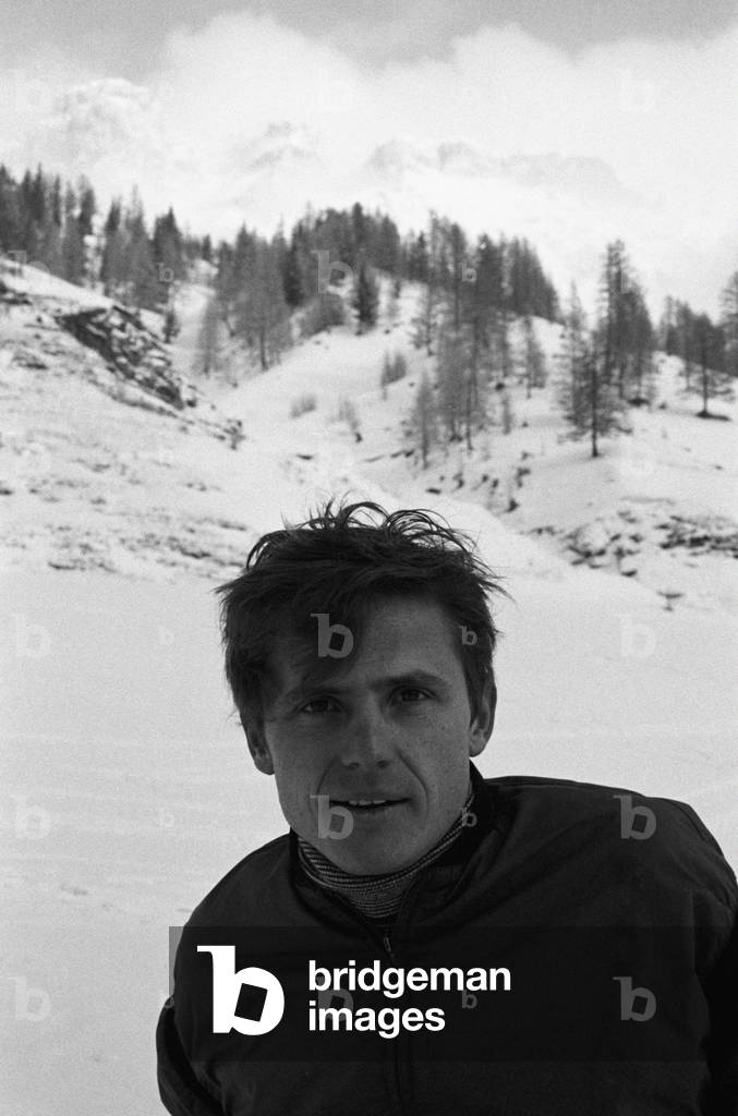 Uto Ughi on a ski run, Italy, 1970