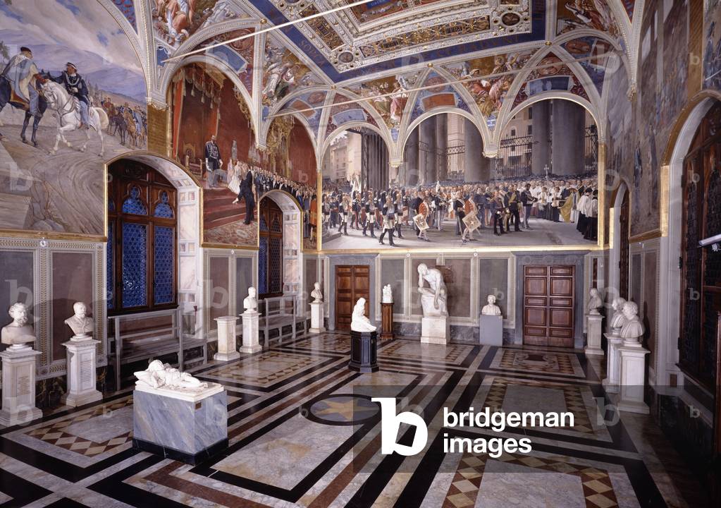 Hall of the Risorgimento with 19th century frescoes, 19th century (fresco)