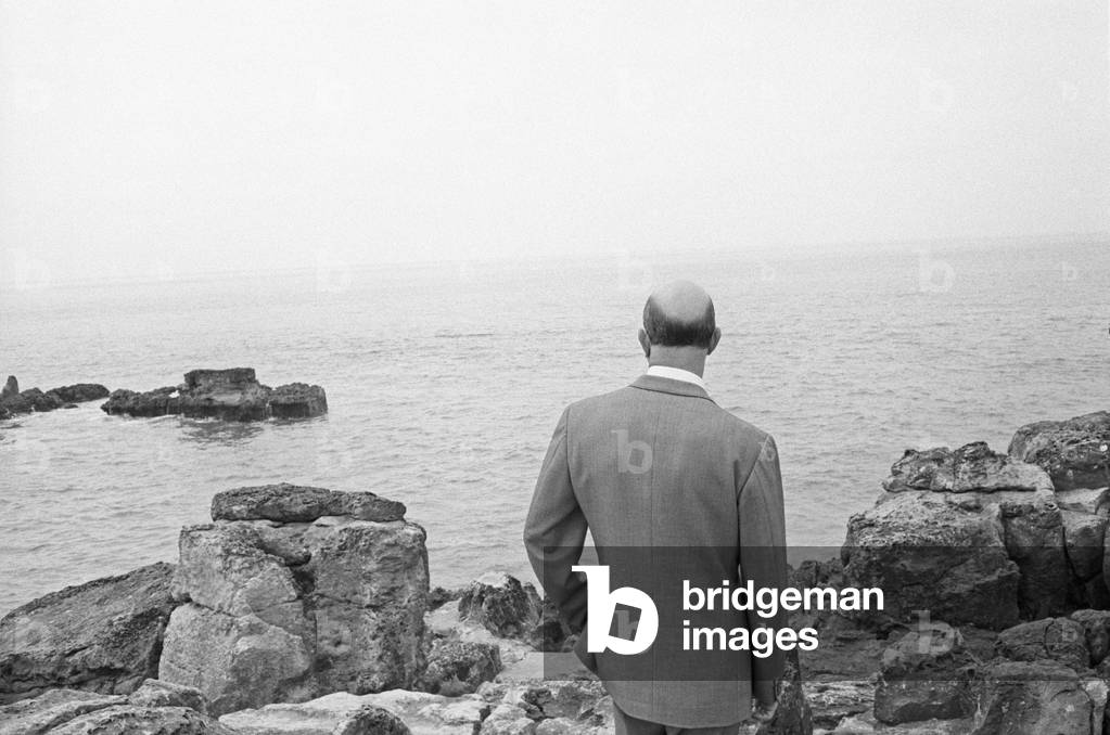 Umberto II of Italy looking at the sea, Cascais, Portugal, 1960