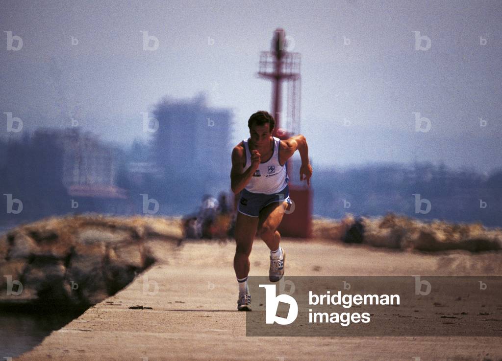Donato Sabia training, 1984 (photo)